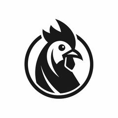 Chicken head icon silhouette