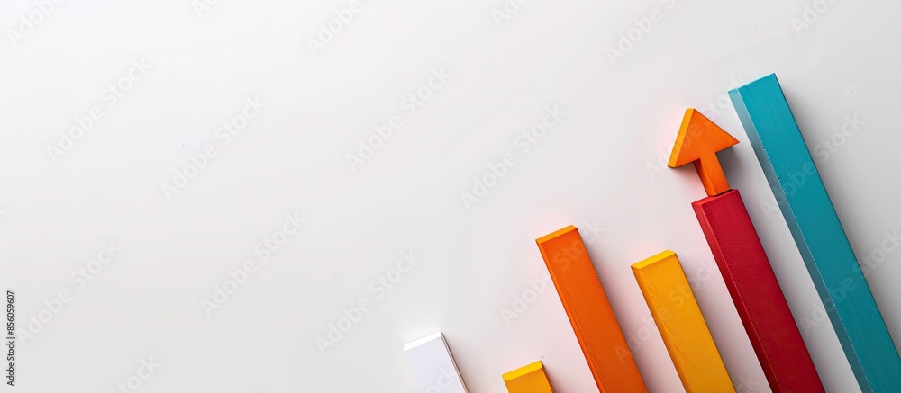 Aufkleber finance crisis bar graph diagram on white background. copy space image. place for adding text or des