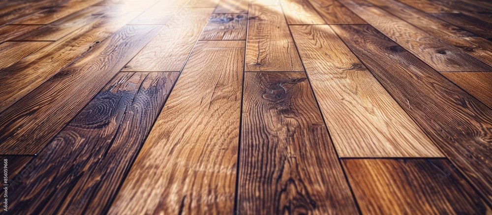 Poster brown laminate floor texture background. natural wooden polished surface parquet. with copy space im