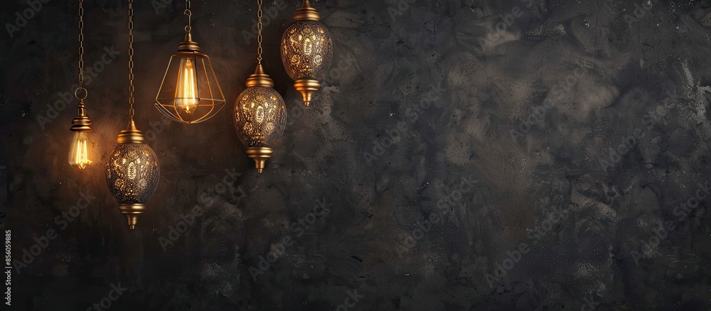 Poster Hanging Lamps. with copy space image. Place for adding text or design
