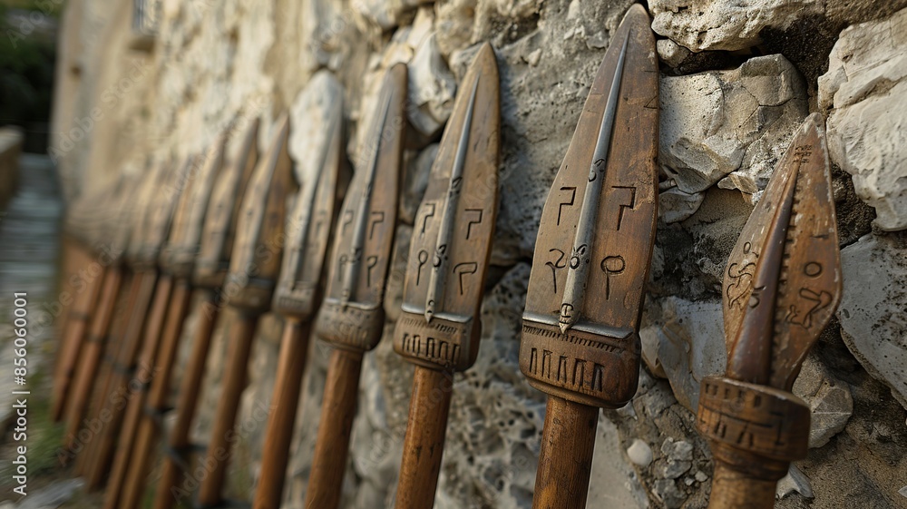 Aufkleber journey back in time with a glimpse of the roman empire military arsenal showcasing a diverse array 