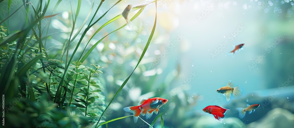 Poster aquarium fishy life. with copy space image. place for adding text or design