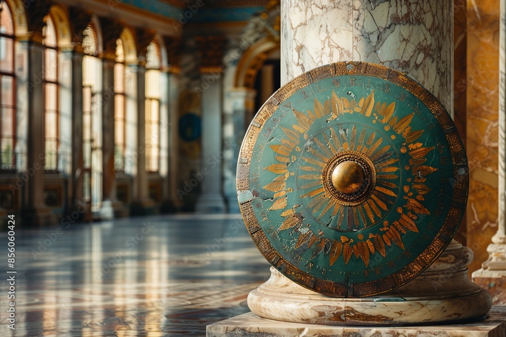 Poster journey back in time with a glimpse of the roman empire military arsenal showcasing a diverse array 