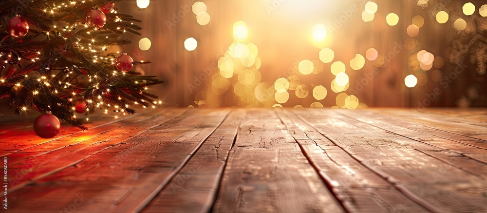 Poster christmas table background. with copy space image. Place for adding text or design