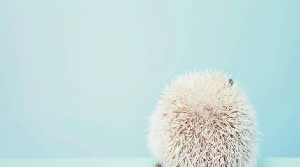 Hedgehog with Spiked Back on Blue Background