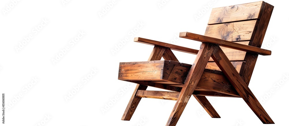 Poster wooden chair isolated on white. with copy space image. place for adding text or design