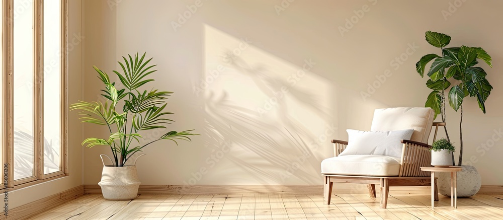 Poster interior design: living room. copy space image. place for adding text or design