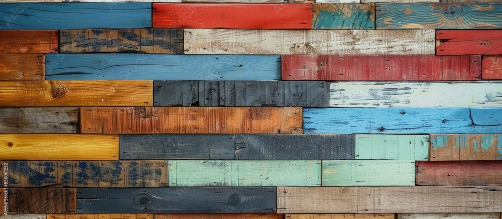 Poster colorful wooden tiles it has a real wood texture. this is a decorative material to decorate the hous