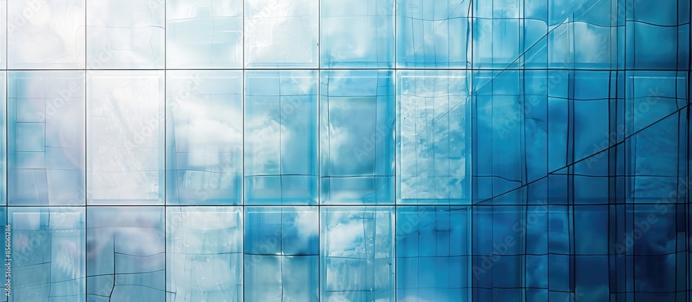 Aufkleber glass brick pattern at marble building. with copy space image. Place for adding text or design