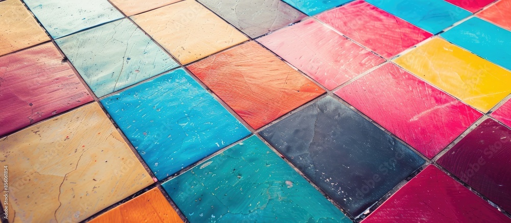 Poster Colorful floor texture and background abstract. with copy space image. Place for adding text or design