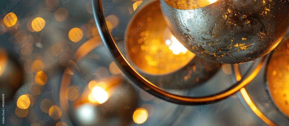 Poster Closeup view of contemporary light fixture. with copy space image. Place for adding text or design