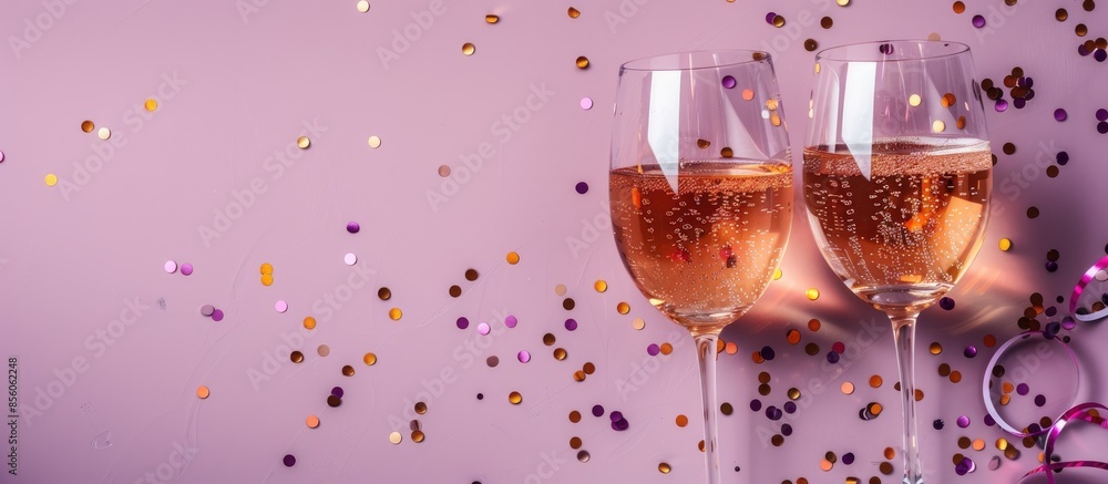 Poster new year pastel background Isolated  Wine  Birthday. with copy space image. Place for adding text or design