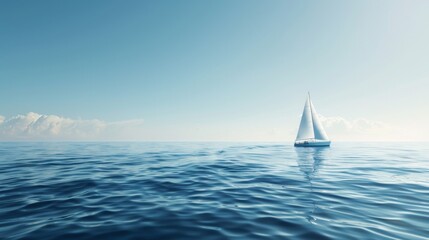 Fototapeta premium Sailing ship in sea water.