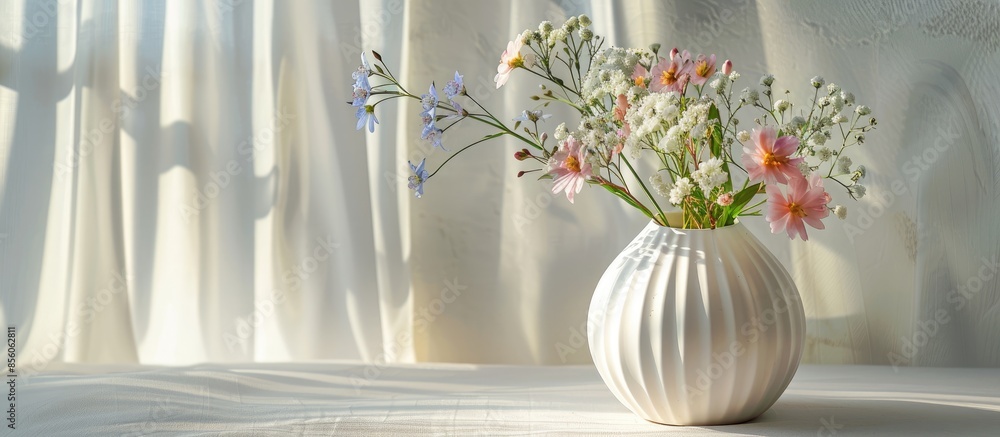 Poster stock foto closeup isolated vase for flowers. with copy space image. place for adding text or design
