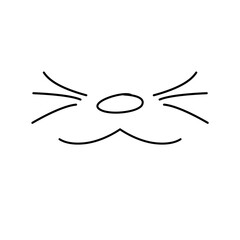 Hand Drawn Cat Mustache and Nose