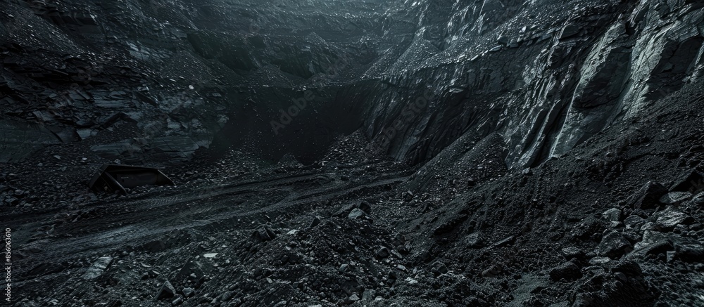 Poster coal open-cast mining. with copy space image. place for adding text or design