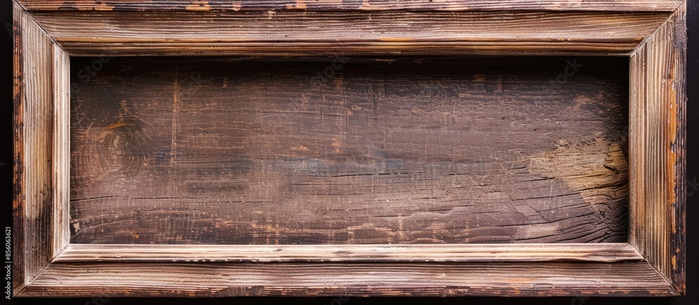 Fototapete empty wood photo frame. with copy space image. place for adding text or design