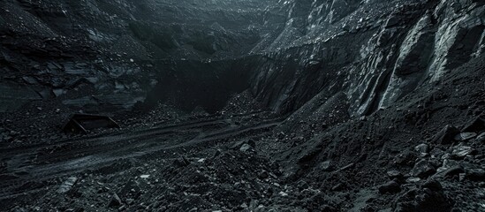 coal open-cast mining. with copy space image. Place for adding text or design