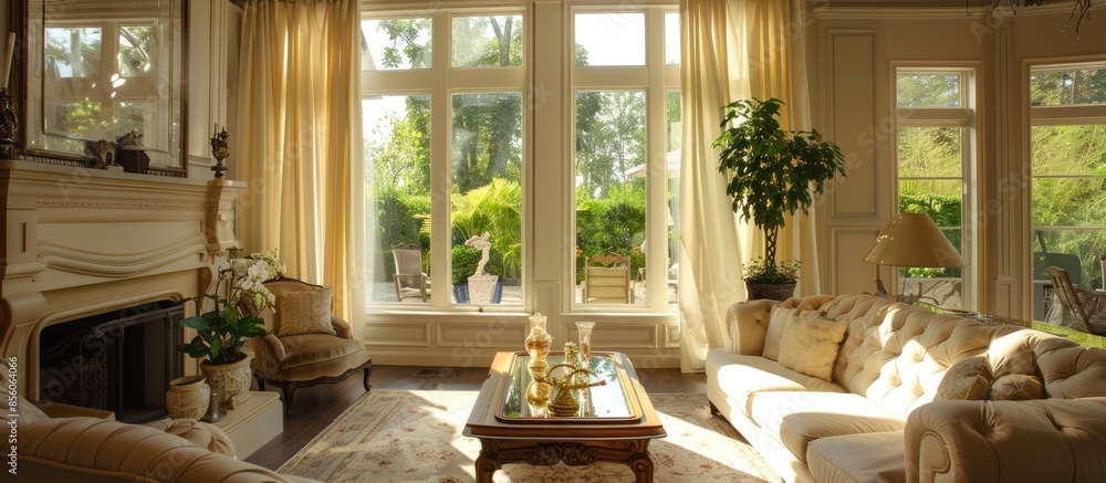Poster elegant house interiors,living room. with copy space image. place for adding text or design