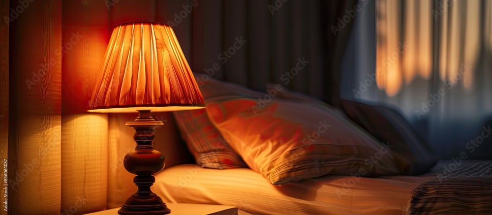 Aufkleber A beautiful bedside reading lamp. . with copy space image. Place for adding text or design