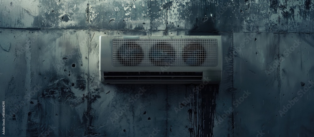 Poster HVAC system,dirty filter air conditioner. with copy space image. Place for adding text or design