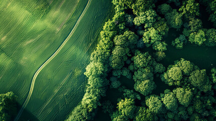 panoramic view of a green landscape, aerial view of a green landscape, green ecology landscape with trees