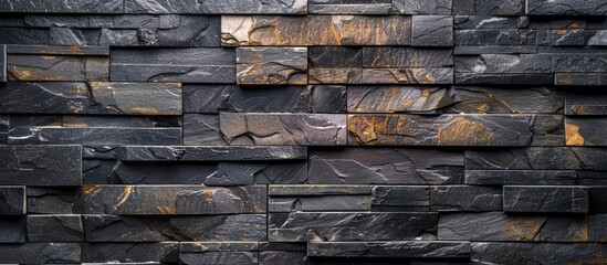 pattern of decorative slate stone wall surface. with copy space image. Place for adding text or design