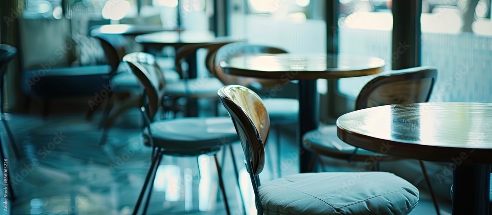 Poster chairs and tables, home furniture, and the dining table. with copy space image. place for adding tex