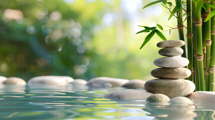 zen stones in the garden