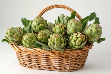 Obraz premium Basket of Fresh Artichokes
