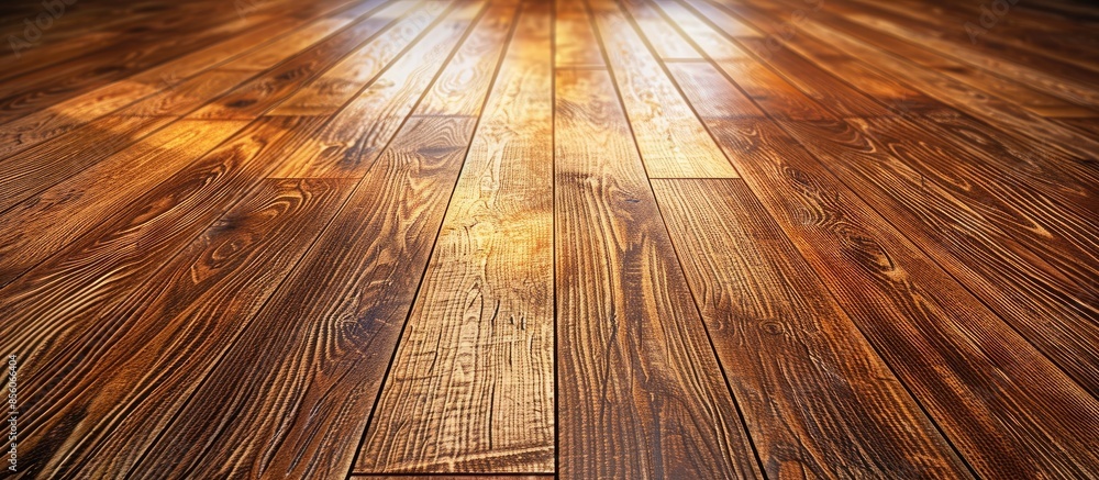 Poster brown laminate floor texture background. natural wooden polished surface parquet. with copy space im