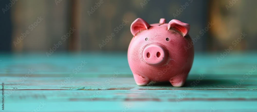 Poster rising cost of living. inflation financial crisis background with piggy bank. copy space image. plac