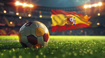 Fototapeta premium UEFA EURO 2024 Soccer Ball with Flag of Germany, England, Spain, Italy, France, Portugal, Poland, Ukraine, Switzerland, Hungary, Turkey, Serbia, Belgium, Slovenia, Croatia