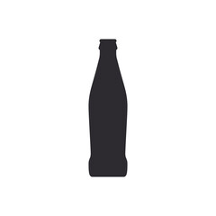 Glass bottle. Beer. Bottle silhouette in black color. Stencil bottle. Flask template. Glass container. Cup. Jar icon. Shape For 3d modeling. Logo template. Soda bottle. Sweet water. Soda sign.
