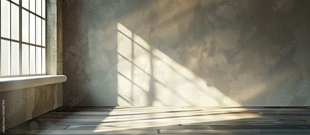 Poster Interior of the empty room filled with light from a window. with copy space image. Place for adding text or design