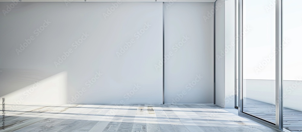 Poster Modern sliding-door wardrobe. with copy space image. Place for adding text or design
