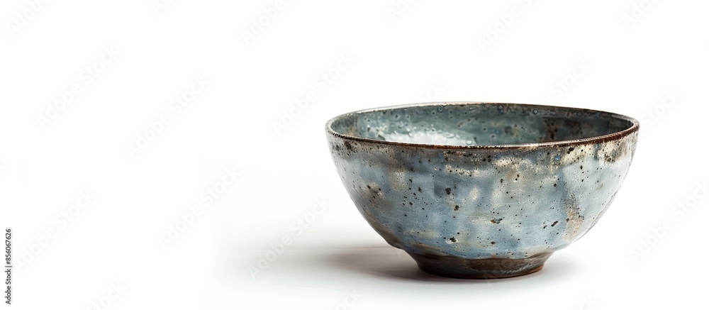 Aufkleber ceramic handcraft bowl isolated on white background. copy space image. place for adding text or desi