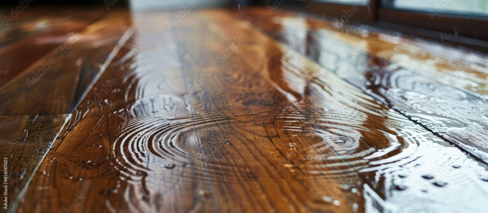Poster laminate and water. waterproof laminate. wooden floors are impervious to moisture. floor coverings p