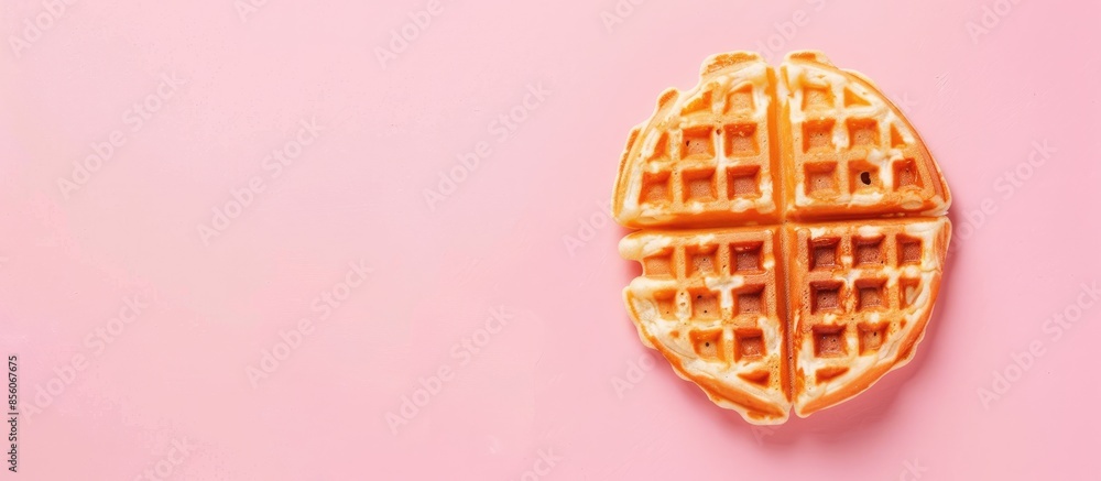 Fototapete crisp waffle isolated on pastel background waffle . with copy space image. place for adding text or 