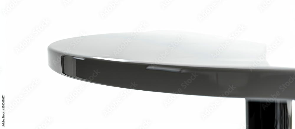 Poster the high angle of the gray table that is isolated from the white background. with copy space image. 