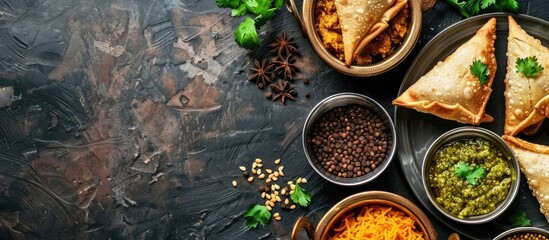 Samosa food social media template design. Copy space image. Place for adding text or design