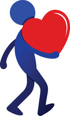 black person carries heart