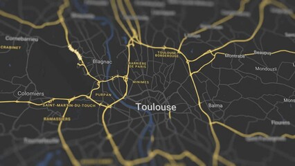 Toulouse Map France, Slider Shot