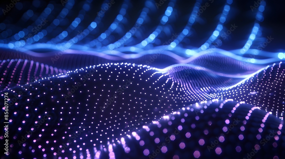 Poster abstract data technology background featuring connecting dots and lines on a dark backdrop, rendered