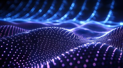 Abstract data technology background featuring connecting dots and lines on a dark backdrop, rendered in 3D with a resolution of 4k.