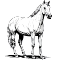 Obraz premium Vector silhouette of a running horse