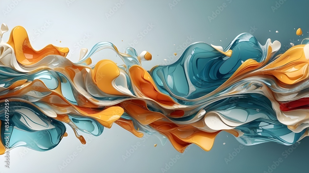 Poster wallpaper with an abstract glass morphism background. an aspect of the banner header poster's visual