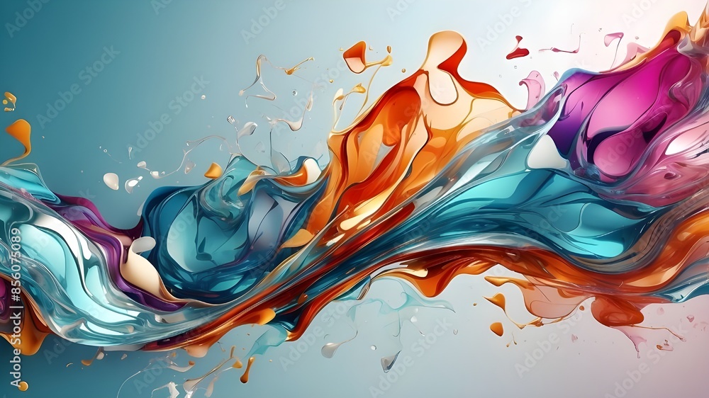 Poster wallpaper with an abstract glass morphism background. an aspect of the banner header poster's visual