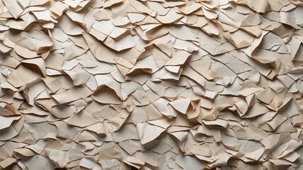 Mosaic of Beige and White Pieces of Torn Paper