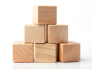 wooden blocks on white background generative ai